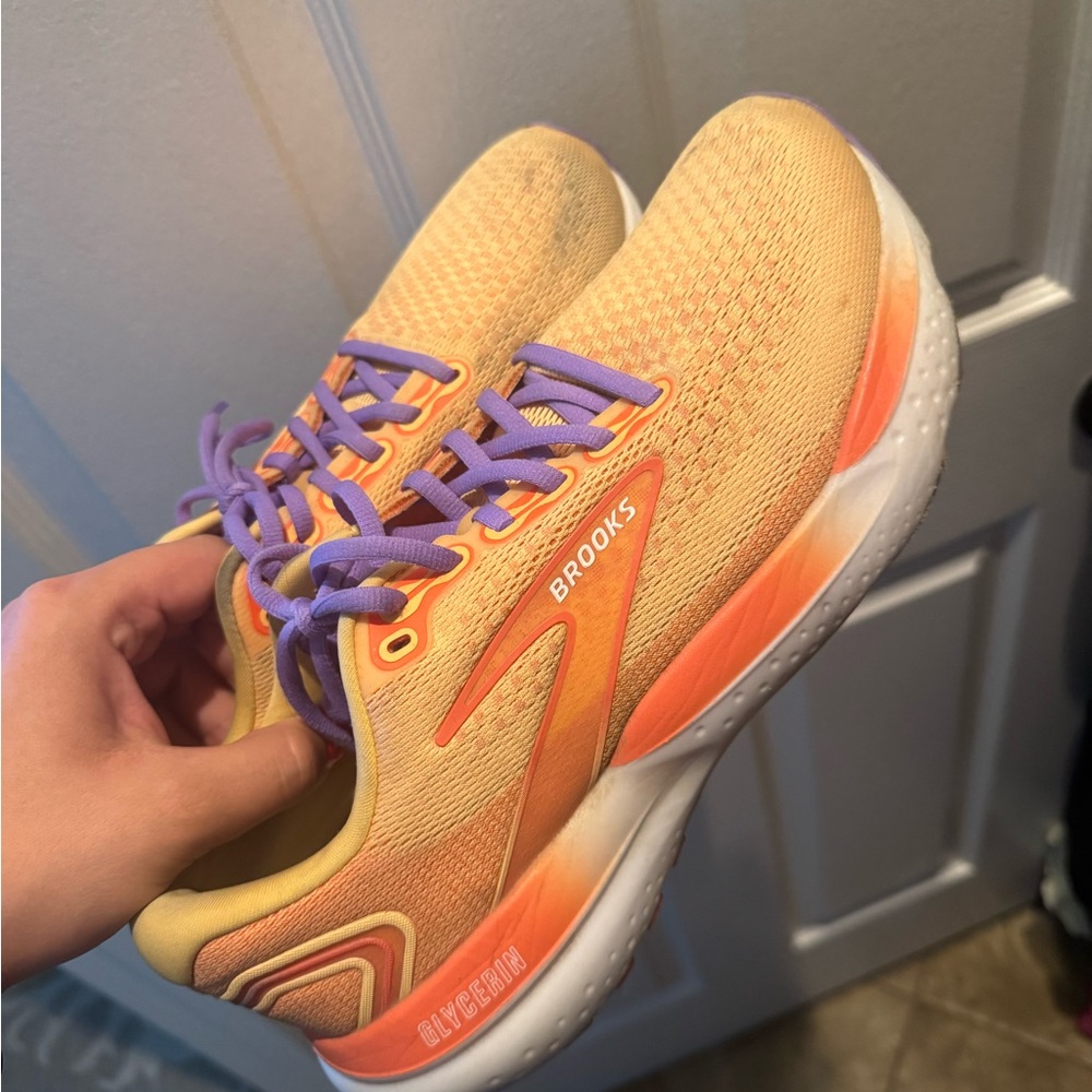 Brooks Women's Vibrant Orange and Lavender Athletic Shoes